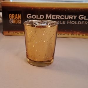 Gran & Rosi Gold Mercury Glass Votive Candle Holders 25pc